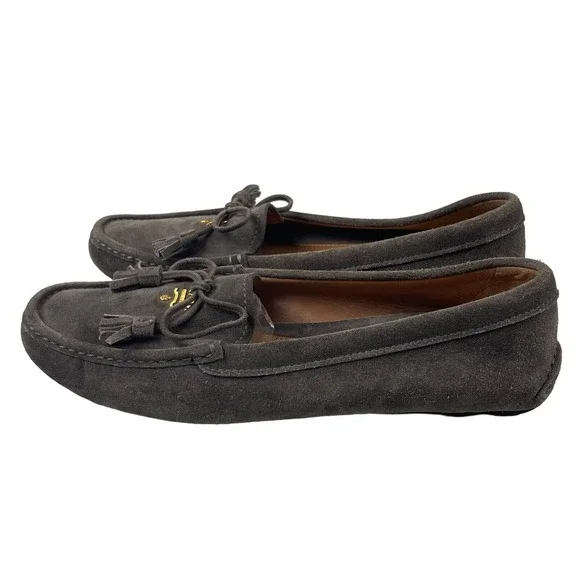 Prada Suede Bow Loafer Shoes 37 | US 7 - Picture 3 of 10